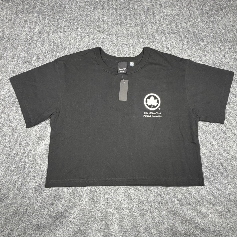 Only NY NYC Parks &‎ Recreation Crop Top T-Shirt Black XL NWT
